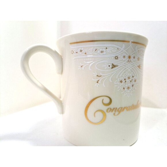 Lenox Set of 2 Bone China Mugs "Congratulations" and "Celebrate" Made in USA - Picture 8 of 12
